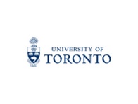 Logo of the University of Toronto, featuring a shield with a book and blue banners.