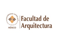 Logo of the Faculty of Architecture of the National Autonomous University of Mexico, featuring geometric shapes and text.