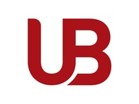 A stylized logo featuring the letters U and B in bold red.