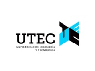 Logo of UTEC, Universidad de Ingeniería y Tecnología, featuring stylized geometric shapes and text.