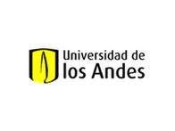 Logo of Universidad de los Andes featuring a stylized yellow shield with a black outline and the university name below.