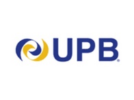 Logo of UPB featuring stylized swirls in blue and yellow with the letters 'UPB'.