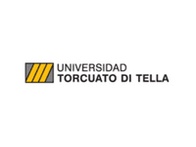 Logo of Universidad Torcuato Di Tella featuring stylized black and yellow stripes.