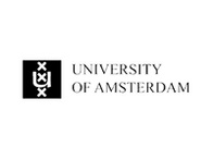 Logo of the University of Amsterdam, featuring a stylized 'UvA' text next to a heraldic shield with a white X on a black background.