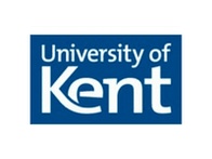 Logo of the University of Kent featuring bold text and a geometric design.