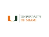 Logo of the University of Miami, featuring a stylized 'U' in orange and green colors.