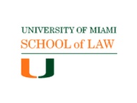 Logo of the University of Miami School of Law, featuring the letter 'U' in orange and green colors.