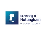 Logo of the University of Nottingham, featuring a stylized image of a castle turret, with text indicating its locations in the UK, China, and Malaysia.