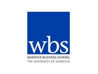 Logo of Warwick Business School, The University of Warwick featuring a blue background with white text and design.