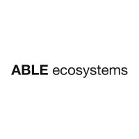 A simple logo featuring the text 'ABLE ecosystems' in black font on a white background.