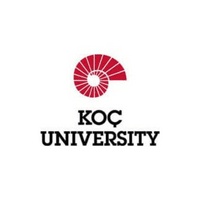 Logo of Koç University featuring a red and white stylized sun design above the university's name.