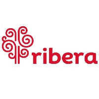This image features a logo with stylized elements representing the brand 'Ribera'.