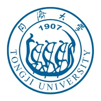 The logo of Tongji University featuring a circular design with a stylized graphic element.