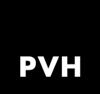 Black background with the white letters 'PVH'.