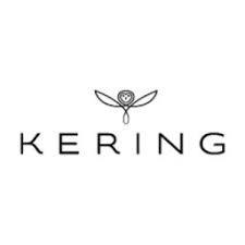 Logo of Kering featuring a simple, stylized owl above the brand name in capital letters.