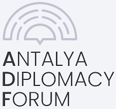 Logo of the Antalya Diplomacy Forum featuring a stylized arch resembling a rainbow over text.