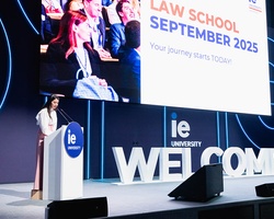 A welcoming event for law school students at IE University.
