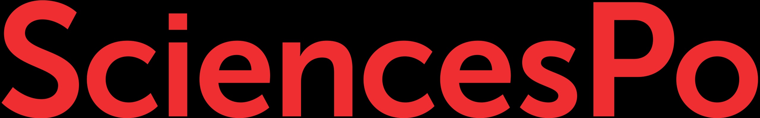 Logo of Sciences Po in red text on a black background.