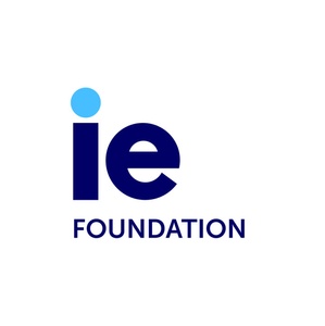 The logo of the IE Foundation features stylized letters 'ie' and the word 'FOUNDATION'.