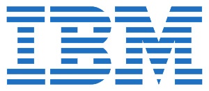 The image features the iconic IBM logo in blue stripes.