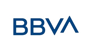 Logo of BBVA in blue text on a white background.