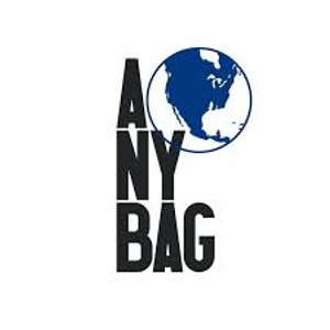 Logo featuring the Earth with the text 'ANY BAG' using bold, vertical typography.