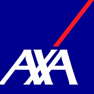 The image features the AXA logo on a blue background.