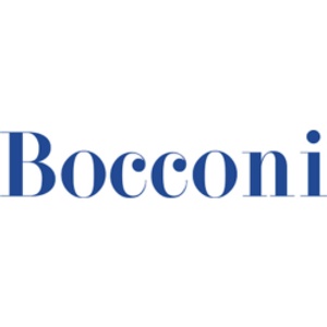 Logo of Bocconi University featuring the name 'Bocconi' in blue uppercase letters.