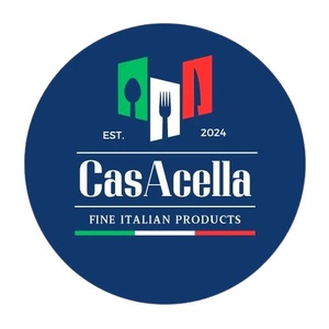 A logo featuring the name 'CasAcella' and symbols related to Italian cuisine.