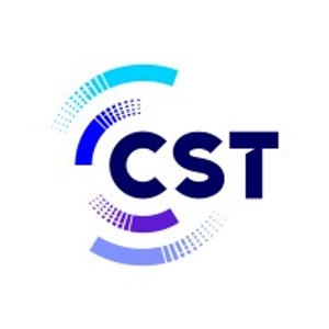 A logo featuring the letters 'CST' designed with circular geometric patterns in blue gradients.