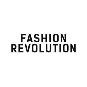 The image displays the text 'FASHION REVOLUTION' in bold, black letters on a white background.