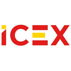 A modern logo featuring the text ICEX in bold letters with red and yellow colors.