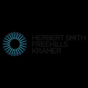 A circular logo with blue lines radiating outward, accompanied by the text 'HERBERT SMITH FREEHILLS KRAMER'.
