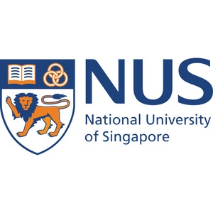 The logo of the National University of Singapore featuring a lion and symbolic elements.