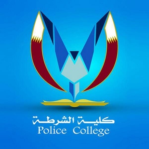 Logo of the Police College featuring a stylized eagle design above an open book with Arabic script.