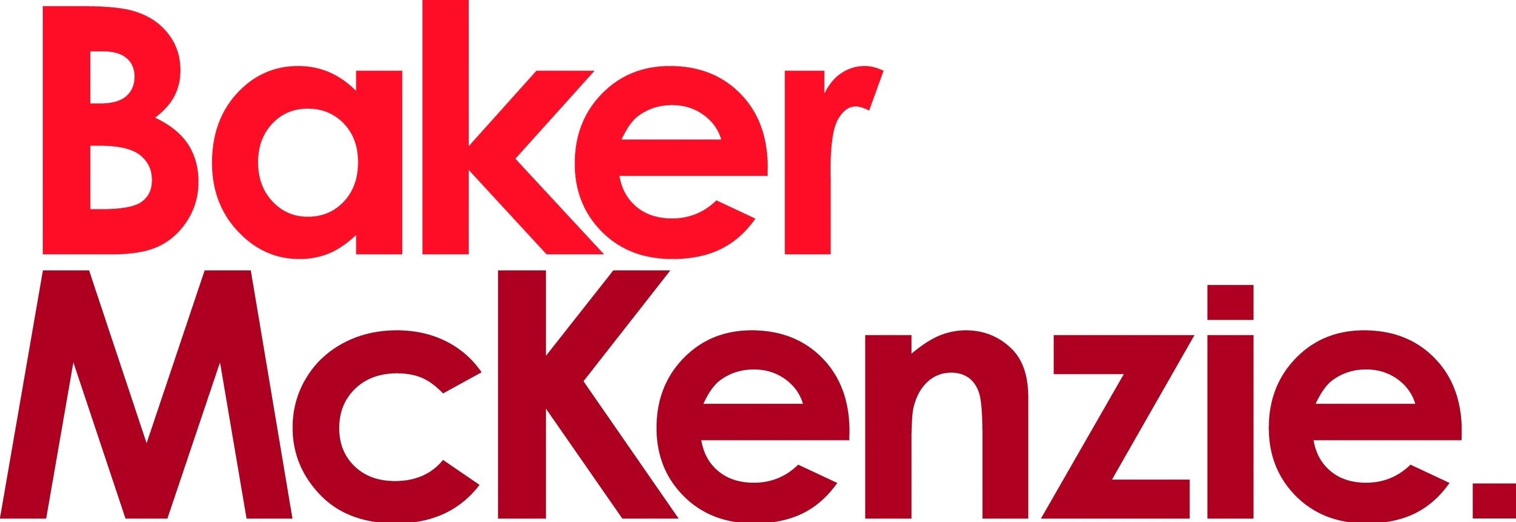 The logo of Baker McKenzie features bold red text.