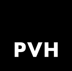 A black and white image featuring the initials 'PVH' in bold, uppercase letters centered on a black background.