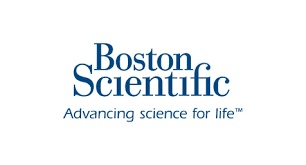 Logo of Boston Scientific, featuring the company name in blue text alongside the slogan 'Advancing science for life' in a smaller font.