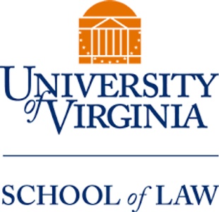 Logo of the University of Virginia School of Law featuring an iconic building illustration and text.