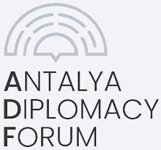 Logo of the Antalya Diplomacy Forum featuring a stylized arch resembling a rainbow over text.
