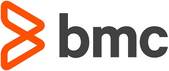 The image displays the logo of BMC, featuring an orange stylized letter 'bmc' next to a grey line.