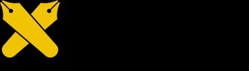 A black horizontal banner featuring a yellow double-headed axe symbol.