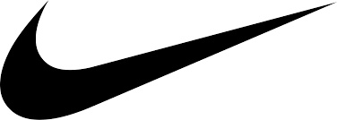 A black swoosh logo on a white background.