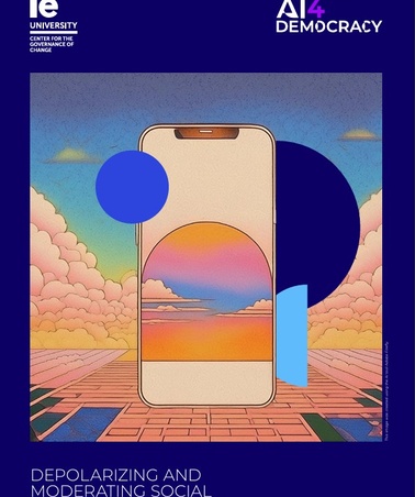 A colorful illustration depicting a smartphone displaying a sunset scene.