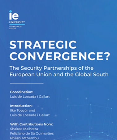 A book cover titled 'Strategic Convergence?' discussing security partnerships between the European Union and the Global South.
