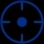Icono punto de mira azul
