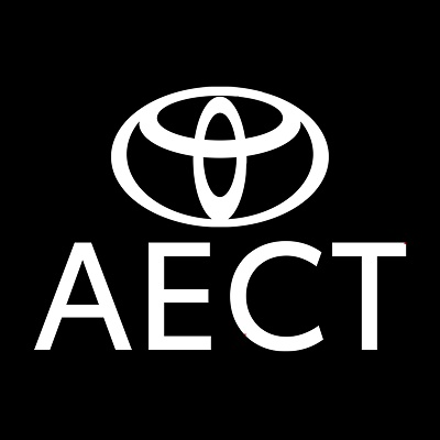 A logo design featuring the letters AECT alongside a stylized emblem.