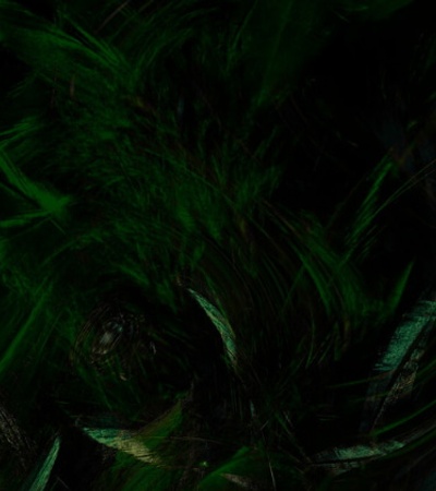 Abstract swirling patterns in dark green and black colors.