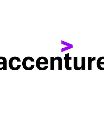 This image features the logo of Accenture, showcasing a sleek and modern design.