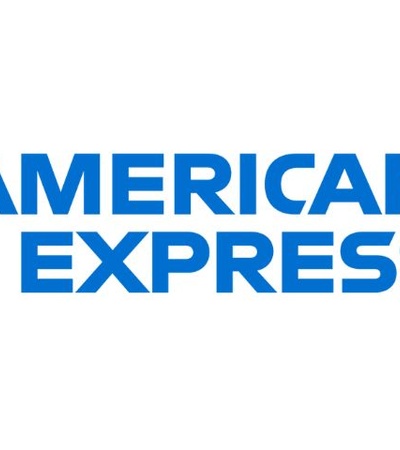 This image features the American Express logo in bold blue letters.